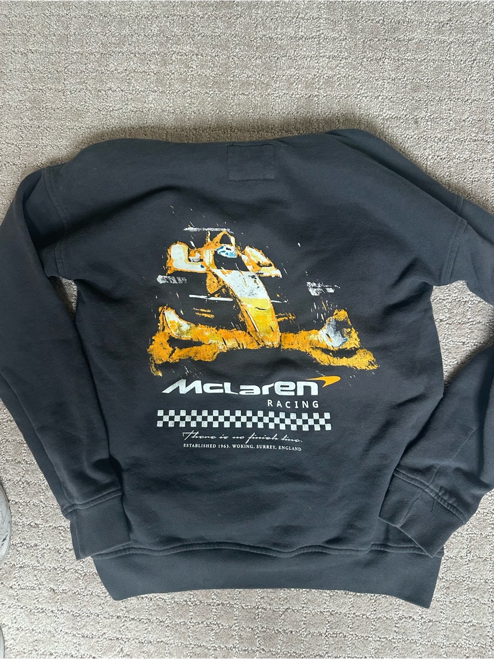 Abercrombie & Fitch Black Sweatshirt with Yellow McLaren Graphic